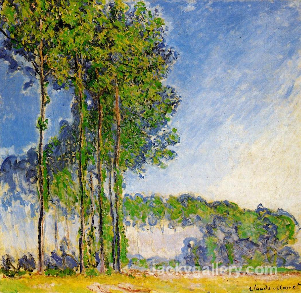 Poplars, View from the Marsh by Claude Monet paintings reproduction - Click Image to Close